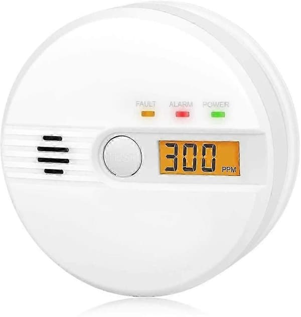 Kuliltealarm CO-detektor med testknap og digitalt display, 85dB alarm