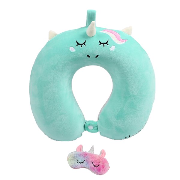 Enhörningsögonmask, Memory Foam-kudde med ergonomisk design, 360 graders stöd, snäppstängning för enkel transport, nackskydd, mångsidig reseanvändning