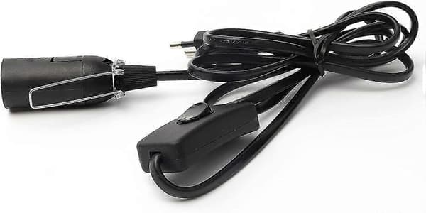 Kabel med bryter for saltlampe - 1,8 m - Sokkel for saltlampe