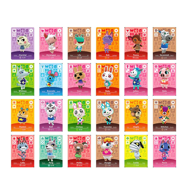24 stk Mini Spillkort Videokassett Samling Animal Crossing Passer til Switch (FMY)