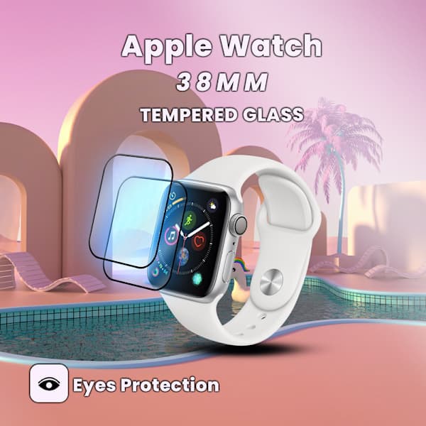 Apple Watch 38mm, 2-pack, 3D skärmskydd, premiumkvalitet