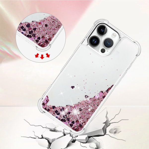 Glitter Bling TPU Case iPhone 16 Pro Roséguld