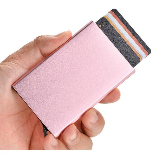 ROSEGULD Pop Up Korthållare m Rfid Skydd Rosa guld