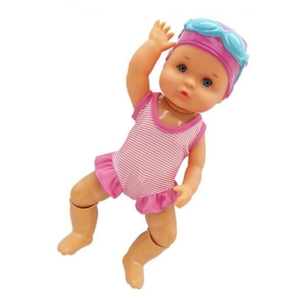 Mjuk Kropp Baby Docka, Portabel Leksak för Simning med Avtagbar Dräkt för Pool och Badkar, 20 cm Hög Rörlig Leddocka för Låtsaslek