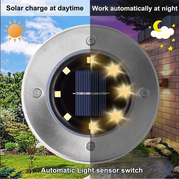 12 solcellsgolvlampor, solcellslampor för utomhusbruk, trädgårdsbelysning