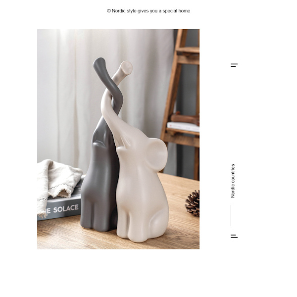 Elefantälskare - Set om 2 - Höjd: 15cm