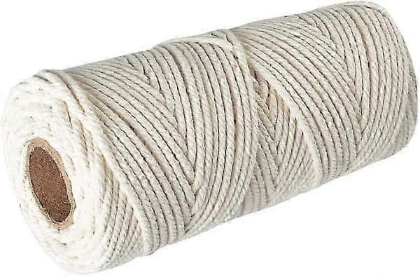 Makramé Bomullsrep 4mm, 100m Bomullsgarn, 100% Naturligt Makramégarn, Snöre Växt Tapestry DIY Flätat Rep Växthängare