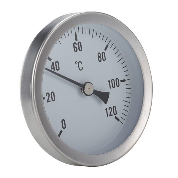 Termometer Rostfritt Stål Bimetalltermometer 0-120℃ 63mm Indus