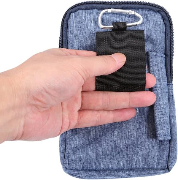 Universal bælteclips-etui, 6,3 tommer denim afslappet taske til vandreture
