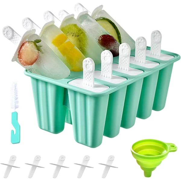 Non-stick Silikon Glassform Set, Återanvändbara Glasspinnar Ingår För Oändliga Hemmagjorda Kreationer, Lätt Släpp Design Gör Det Enkelt Att Njuta Av Glass