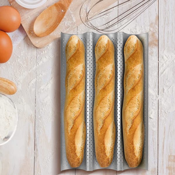 Non-stick baguette bageform, baguetteplade 3-baguettebakke