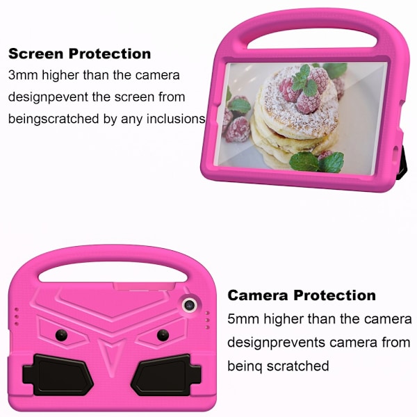 SKALO Samsung Tab A9 Barnskal med handtag och ställ - Rosa Rosa
