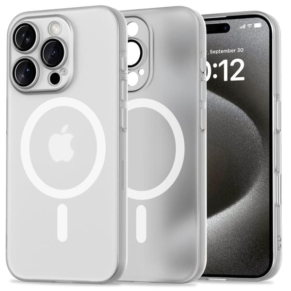 Tech-Protect iPhone 16 Pro-deksel MagSafe MagSlim Matt Hvit