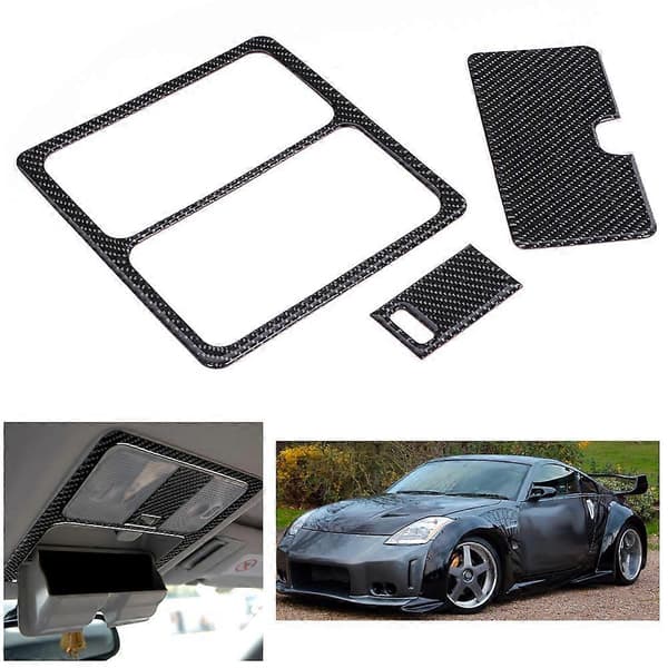 3 stk. kulfiber læselampe panelafdækning modificeret trim passer til Nissan 350Z Hard Roof 2006-2009