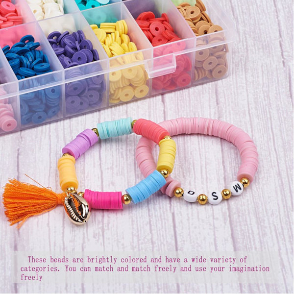 DIY - Lerpärlor - Polymer Beads - 6mm - Smyckestillverkning multifärg