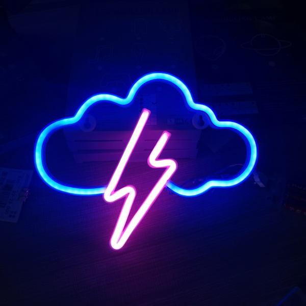 Neonskylt, Moln LED Neonskylt Väggdekor, Batteri eller USB-driven