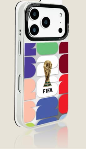 Sølvindfattet, sølvspejlet, farverigt digitalt \"Hercules Cup\" telefoncover til iPhone 17 Pro B