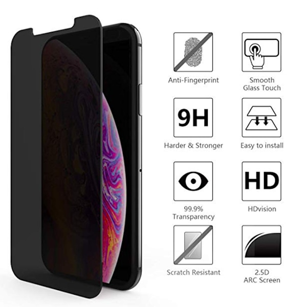 ProGuard iPhone 11 Anti-Spy Skärmskydd 9H Svart