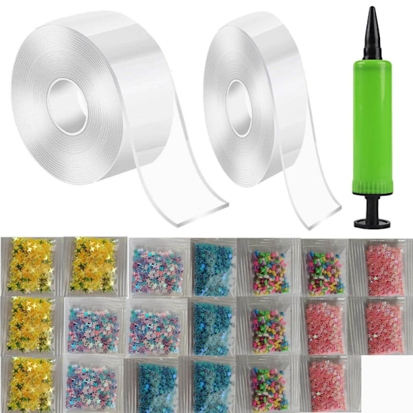 Gör-det-själv bubbelblåsande nano-tejpsatser Stress relief Set Blåsande bubbeltejp DIY- set