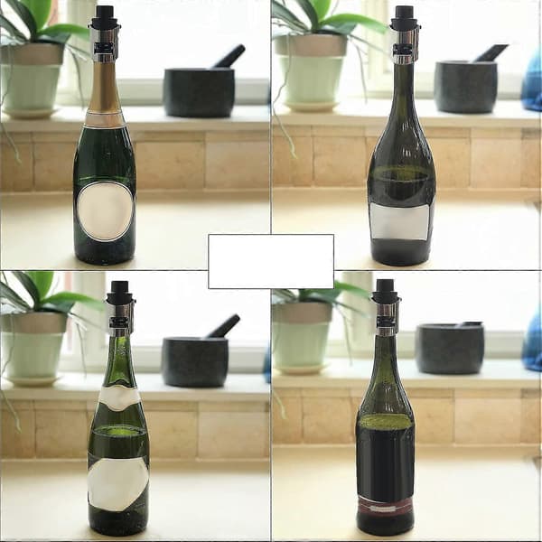 Champagnestopper i rustfritt stål, champagneflaskestopper med pumpe, egnet for musserende vin B