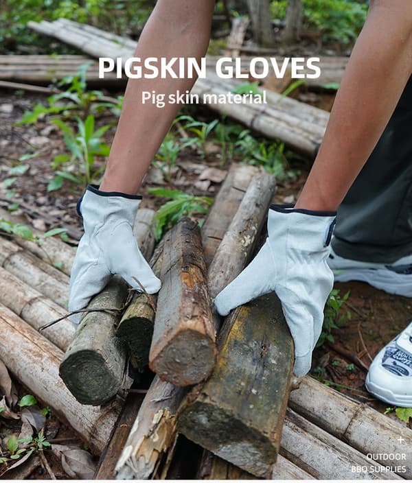 Utomhus picknick grillhandskar camping eld grill kohud anti