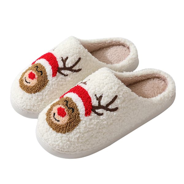 Mysiga tofflor för vintern, juldesign varma fleecetofflor med mjukt plyschfoder, memory foam-innersula halkfri sula bekväma inomhustofflor tree 44/45