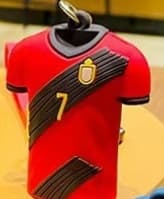 Nøkkelring Fotballtrøye VM-pynt Liten Gave black-red