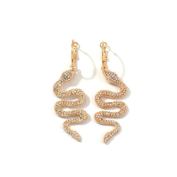 Slangeøreringer Bøyleøreringer Sett Punk Rhinestone Slange Drop Dang