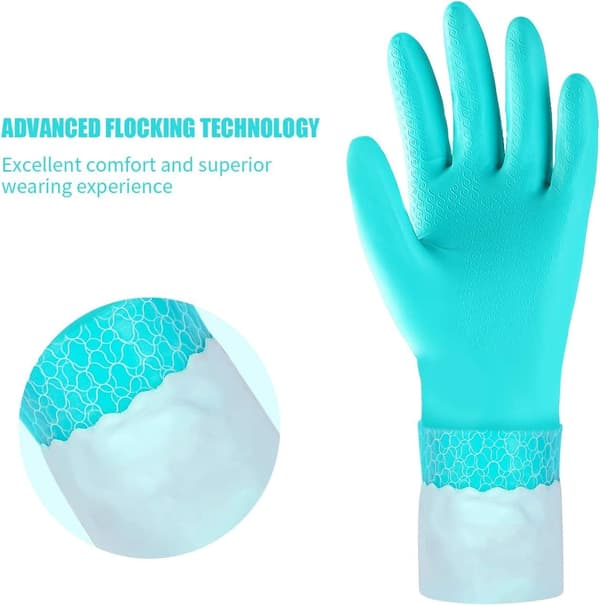 1 par Lila Latex Fria Diskhandskar, Långärmad Hushåll