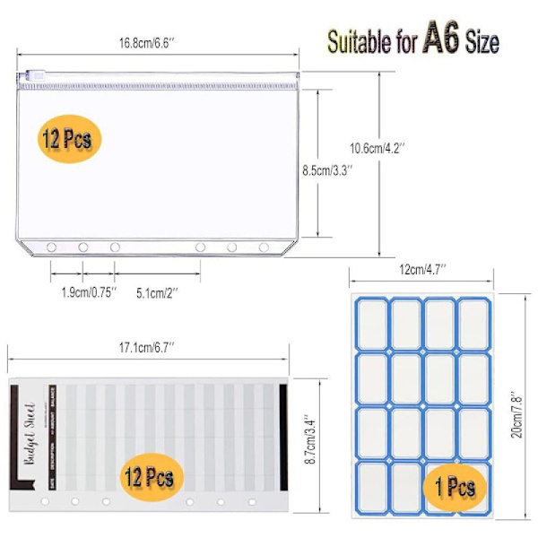 A6 PVC notesbog Omslag Planner TRANSPARENT gennemsigtig multicolor