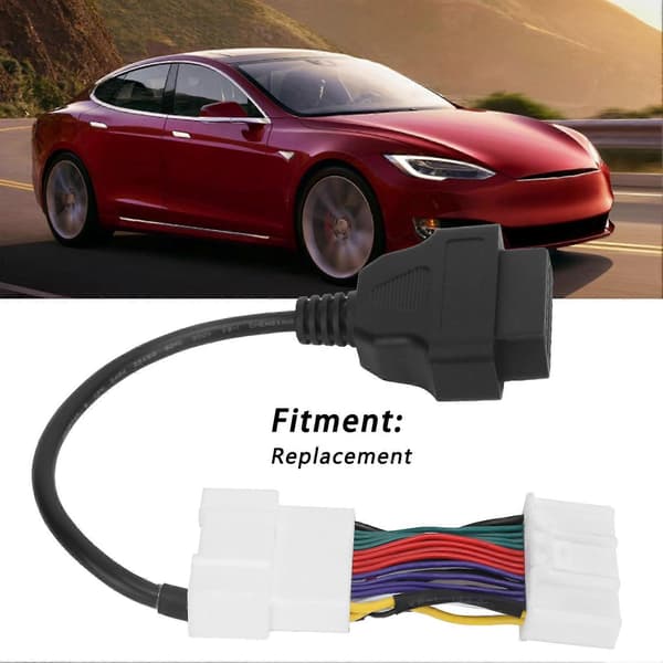 OBD2 Kabelkonverteringsstikadapter Bærbart ABS Bildiagnoseværktøj Erstatning for Tesla 12-24V