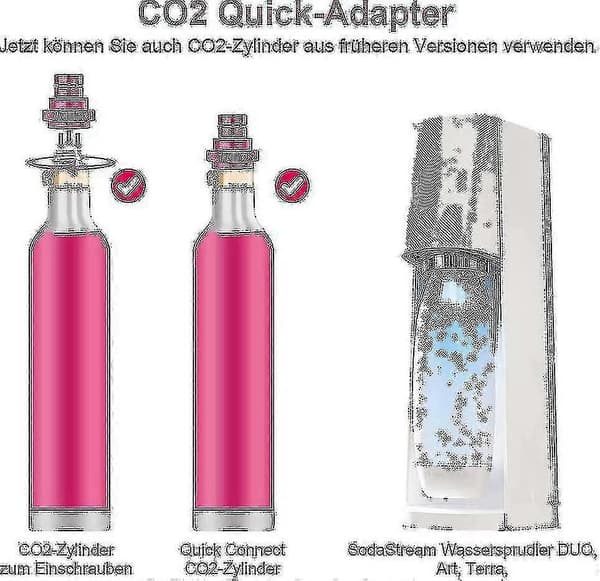 Hurtigkobling CO2-adapter kompatibel Sodastream vannspreder Duo Art, Terra, Tr21-4 Jnnjv