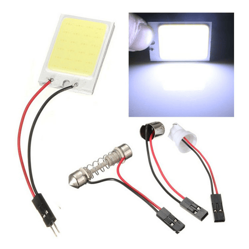 10X Hvid COB 24 LED Bil Interiør Plade Kuplepære T10 Festoon 12V