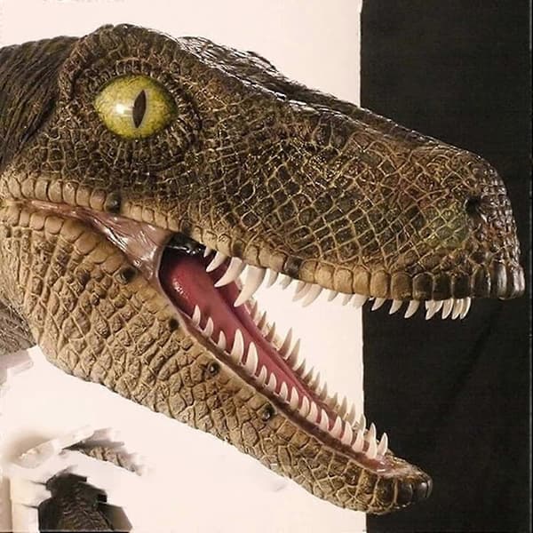 Veggmontert Dinosaur Harpiks Skulptur Vegg-knust Dinosaurhode med Klore Rekvisitter Replika Sett, 3D Dinosaurstatue Gul
