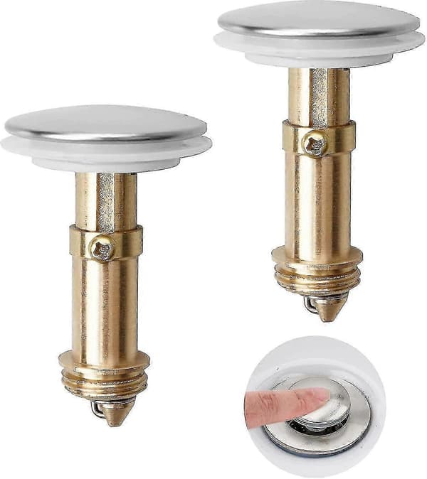 sysy Pop Up Trykknap Afløbsprop 35 mm Vaskeprop, Tryk-ind Type Bounce Core Afløbsfilter, Krom