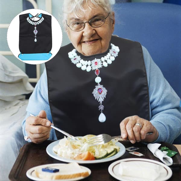 Spisehjelpemidler for eldre Smekke Eldre Fôringsforkle Middagsskjerf Voksen Smekke for Spising