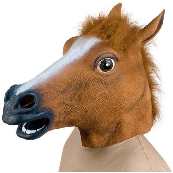 Häst Mask Halloween Kostym Party Djurhuvud Latex Mask Häst