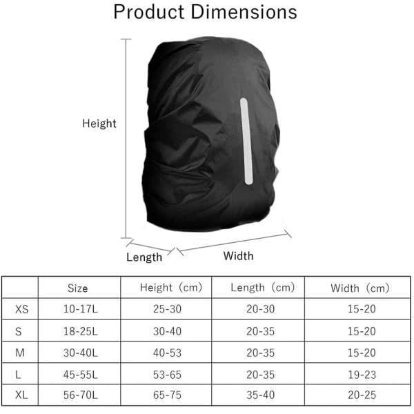 Vattentät ryggsäck cover, reflekterande ryggsäck cover