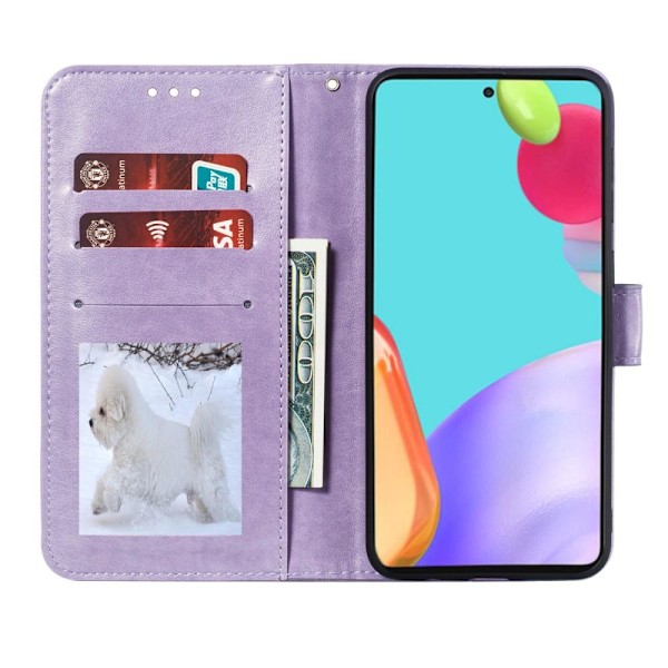 Samsung Galaxy A52 / A52s - Mandala Läder Fodral - Lila Purple Lila