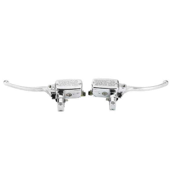 Hydraulisk bromskopplingshuvudcylinderpump silver för motorcykel ATV med 1-tums styre