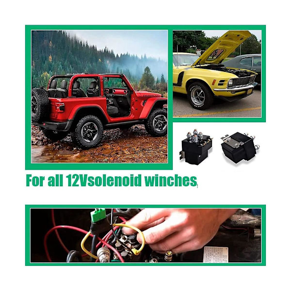 12V 250A Vinsch Solenoid Relä Kontaktor för ATV/SUV 5000-7000lbs Vinsch