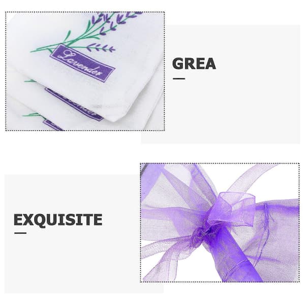 25 stk. tomme lavendelposer med blomstertrykk, duftposer for avslappende søvn (ny lys lilla)