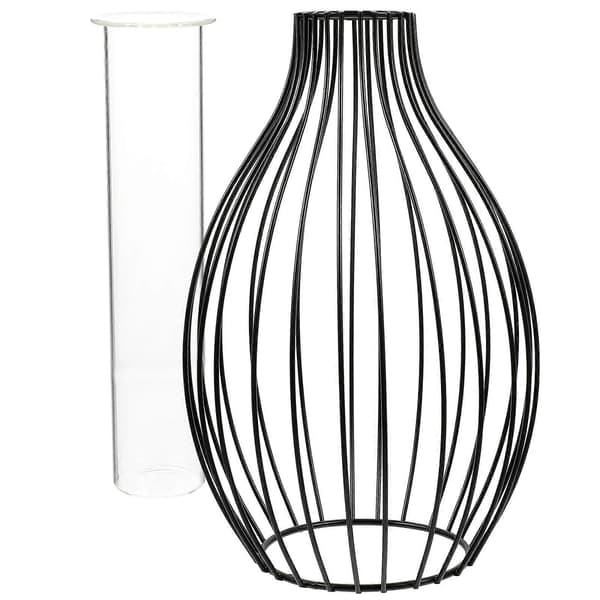 Modern stil minimalistisk hydroponisk vas järnkonst ihålig design vas dekorativ blomsterarrangemang vas