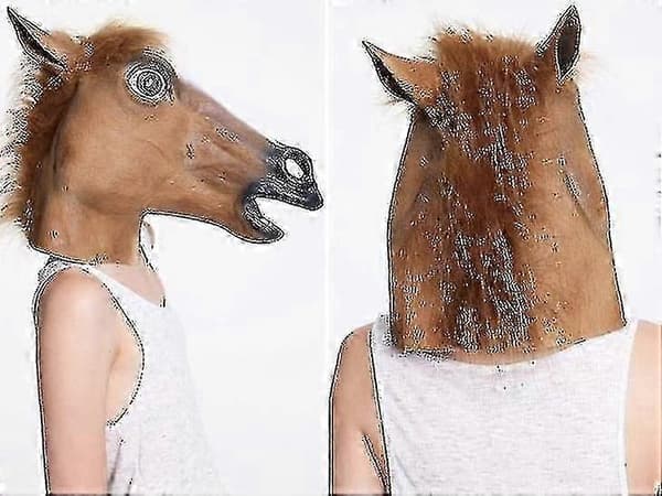 Maske Dyrehode Maskerade Party Kostyme Morsom Hest Gal