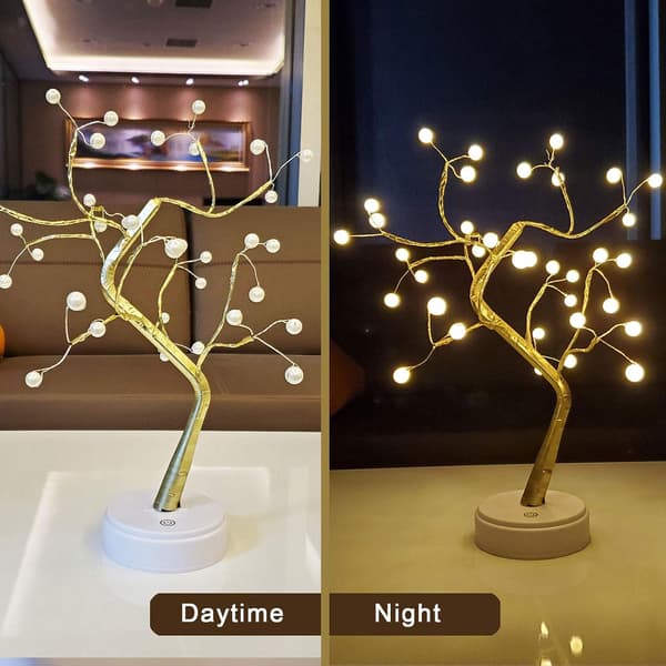 Kuglelys Træ Bordplade Bonsai Træ Gren Træ DIY Kunstig L