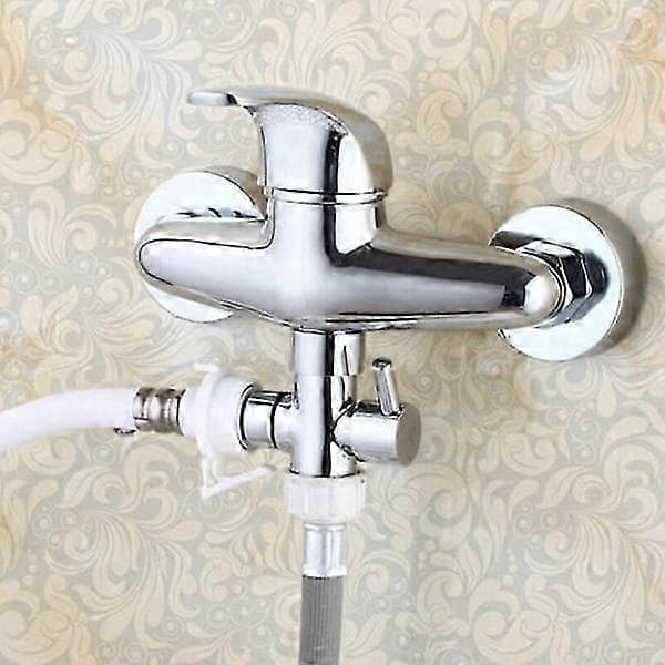 Messing Bruseventil med T-adapter G1/2\" Brusearm 3-vejs Omskifterventil Universal 3-vejs Messing Krombelægning til Køkken Badeværelse