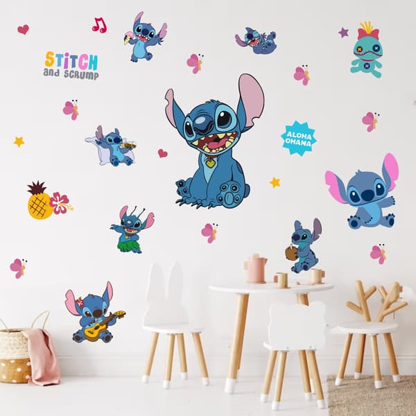 Stitch söpö 3D-seinätarra, tapetti, PVC, 90cm*40cm