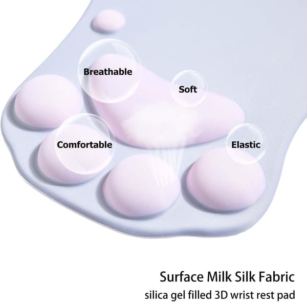 Musematte med håndleddsstøtte, ergonomisk musematte, Kawaii kattemus