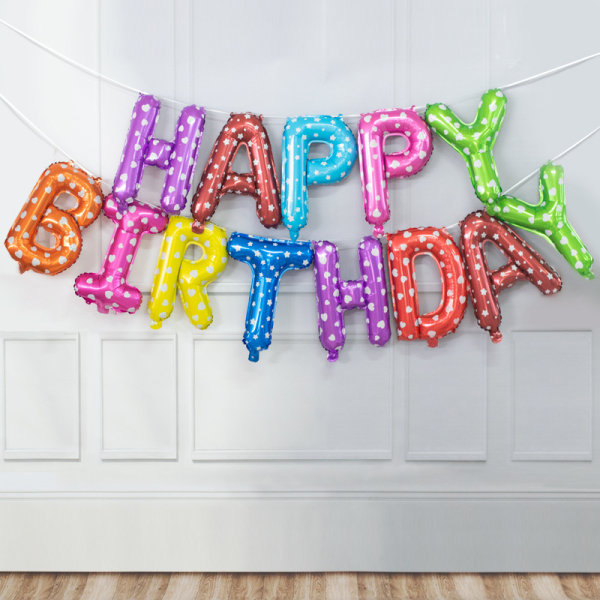 Grattis på födelsedagen ballonger, aluminiumfolie banner ballonger för