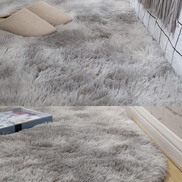 Lyxiga Ultramjuka Mattor för Vardagsrum, Halkfri Fluffig Ryamatta, Elegant Texturerad Matta Lämplig för Sovrum, Barnrum, Barnkammare, Hem